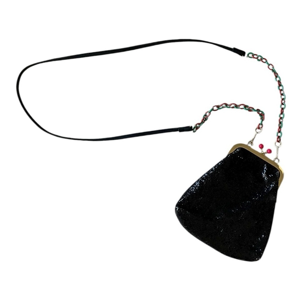 Mad Love Black Kiss Lock Holiday Crossbody Bag Red Green Chain Retro Purse